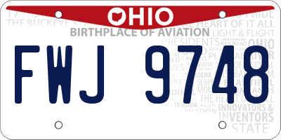 OH license plate FWJ9748