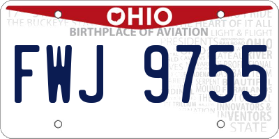 OH license plate FWJ9755
