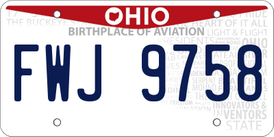 OH license plate FWJ9758