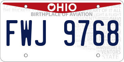 OH license plate FWJ9768