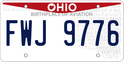 OH license plate FWJ9776