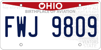 OH license plate FWJ9809