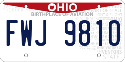 OH license plate FWJ9810