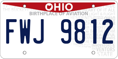 OH license plate FWJ9812