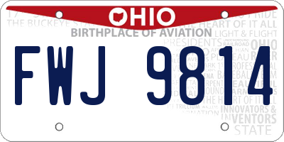 OH license plate FWJ9814