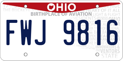OH license plate FWJ9816