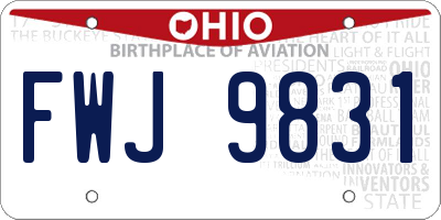OH license plate FWJ9831