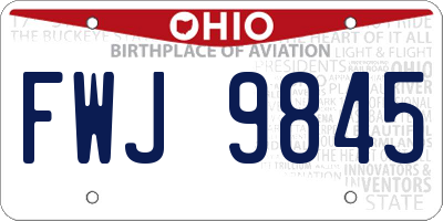 OH license plate FWJ9845