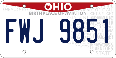 OH license plate FWJ9851