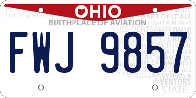 OH license plate FWJ9857
