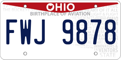 OH license plate FWJ9878
