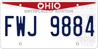 OH license plate FWJ9884