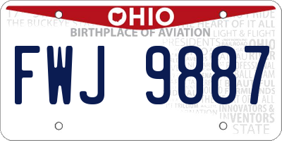 OH license plate FWJ9887