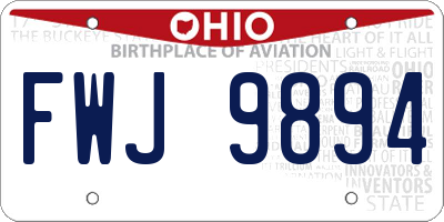 OH license plate FWJ9894