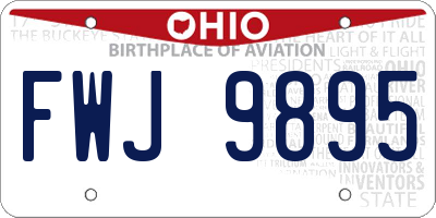 OH license plate FWJ9895