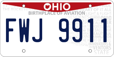 OH license plate FWJ9911