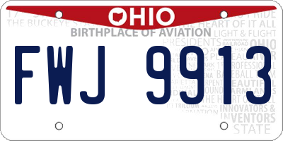 OH license plate FWJ9913