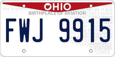 OH license plate FWJ9915