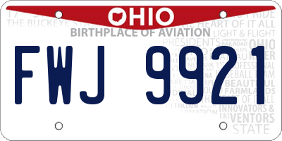 OH license plate FWJ9921