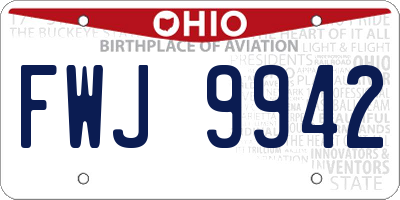 OH license plate FWJ9942