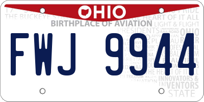 OH license plate FWJ9944