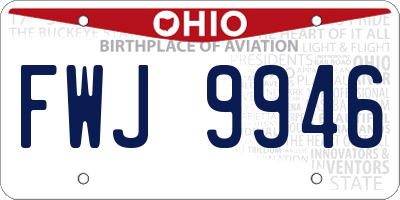 OH license plate FWJ9946