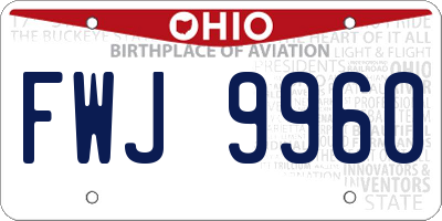 OH license plate FWJ9960