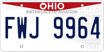 OH license plate FWJ9964
