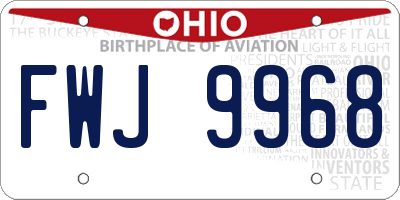 OH license plate FWJ9968