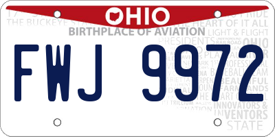 OH license plate FWJ9972
