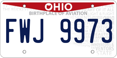 OH license plate FWJ9973