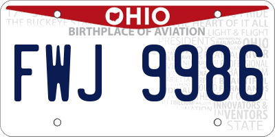 OH license plate FWJ9986