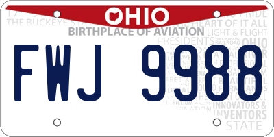 OH license plate FWJ9988