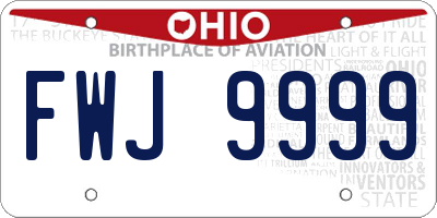 OH license plate FWJ9999