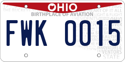 OH license plate FWK0015