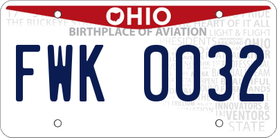 OH license plate FWK0032