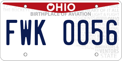 OH license plate FWK0056