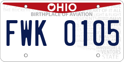 OH license plate FWK0105