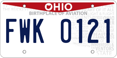 OH license plate FWK0121