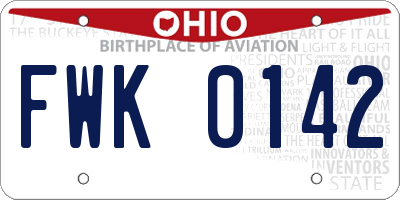 OH license plate FWK0142