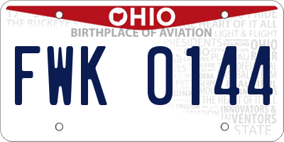 OH license plate FWK0144