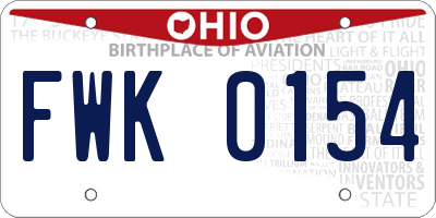 OH license plate FWK0154