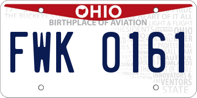 OH license plate FWK0161