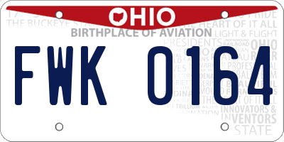 OH license plate FWK0164