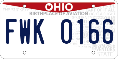 OH license plate FWK0166