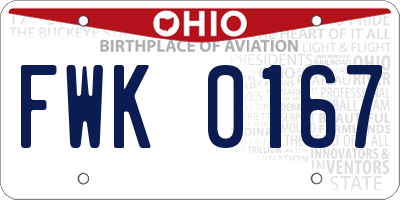 OH license plate FWK0167