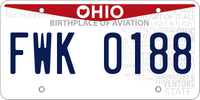 OH license plate FWK0188