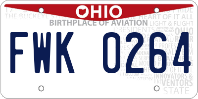 OH license plate FWK0264
