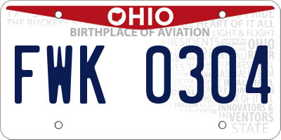 OH license plate FWK0304