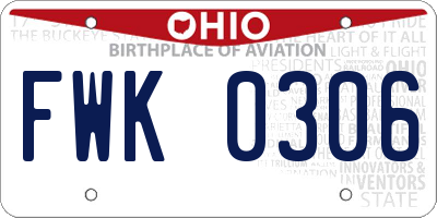 OH license plate FWK0306